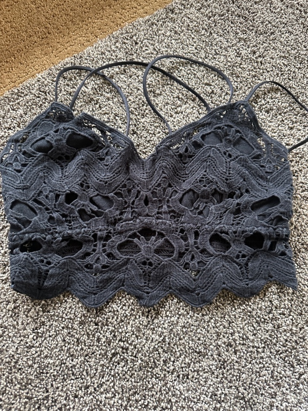 Source Unknown Black Crochet Lace Bralette